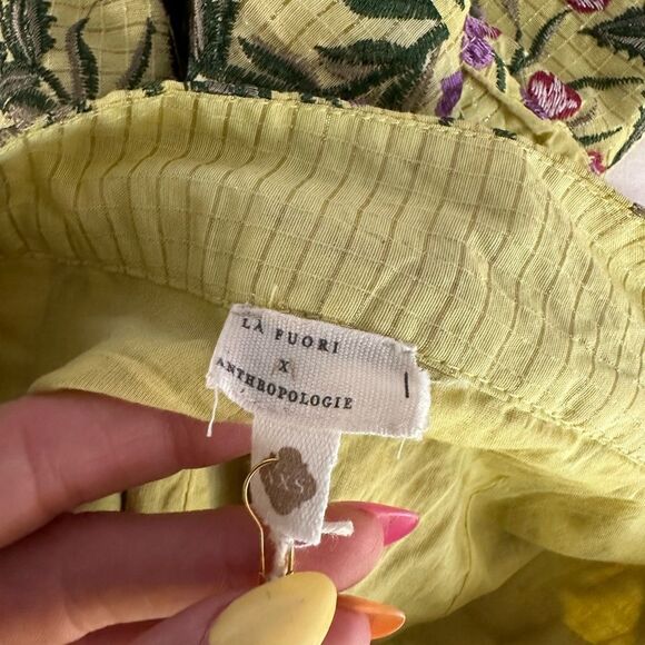 Anthropologie La Fuori Floral Embroidered Silk Shorts XXS - Picture 7 of 9